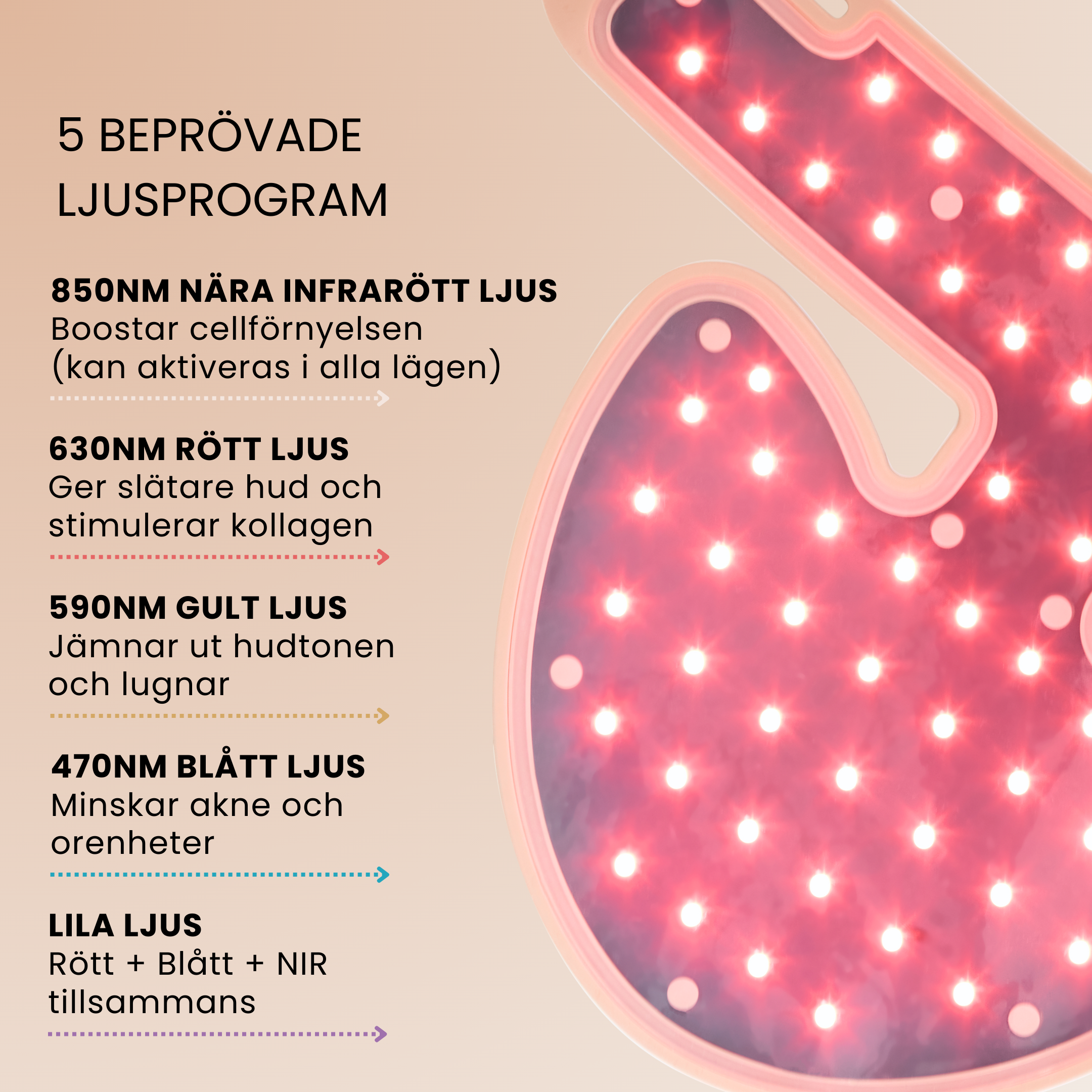 Skinboosting LED-halsbånd