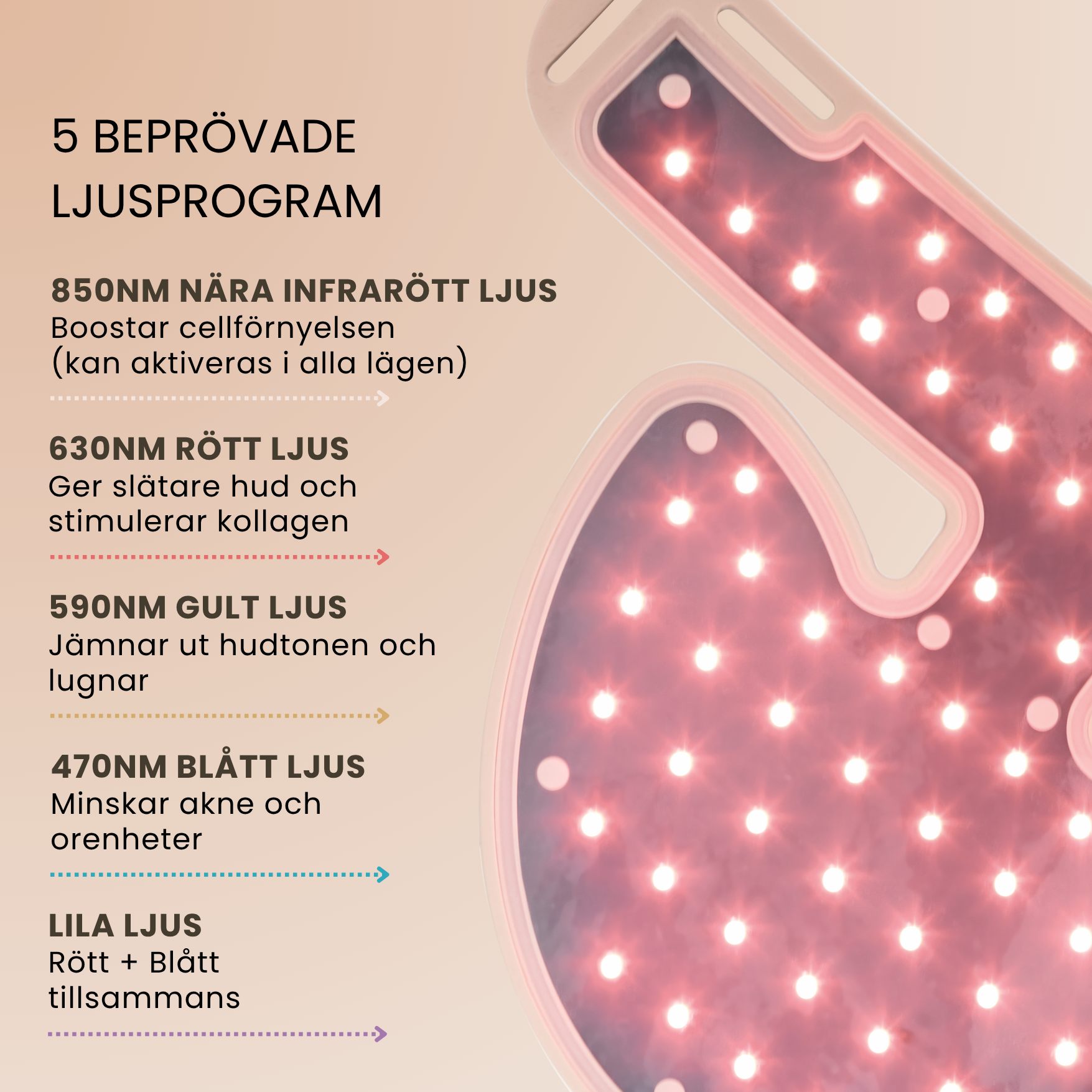 Skinboosting LED-halsbånd