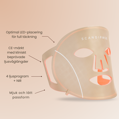Hudboostende LED-maske